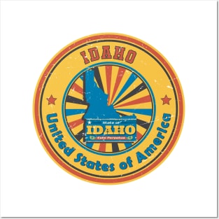 Vintage Idaho state design / potato lover / idaho gift idea / idaho present Posters and Art